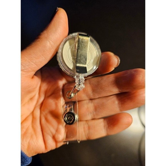 Handmade. Alaska Airlines Vintage Button ID holder. Swarovski Element. OneOfKind - Picture 2 of 3